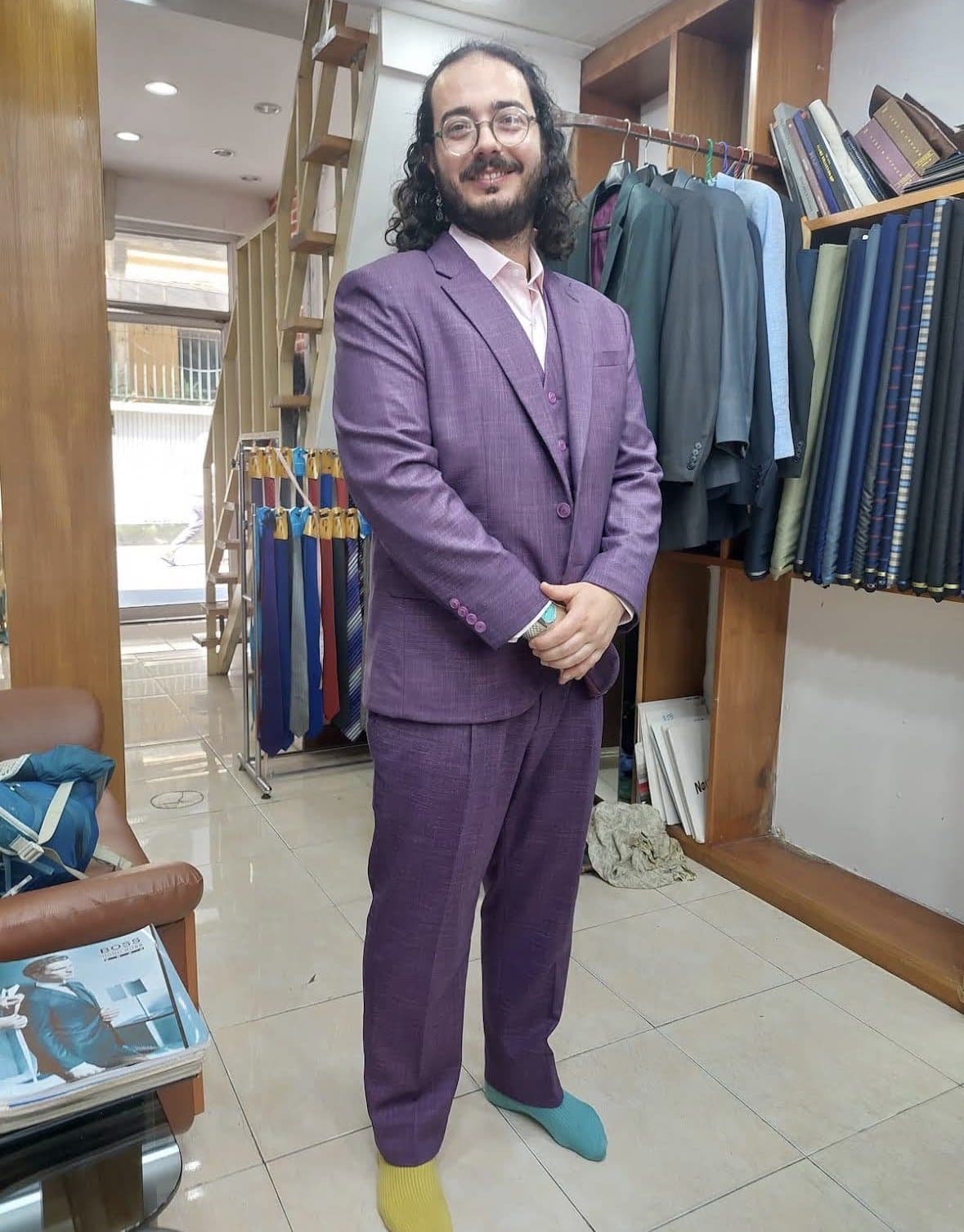 Bold purple statement suit